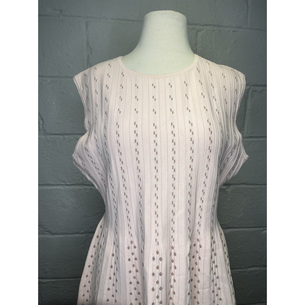 NWT Ted Baker Vellia Knit Skater Dress 5 Ballet Pink Rose Gold Interview Brunch - Picture 4 of 15